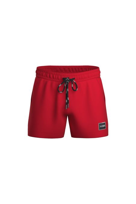 TRAJE DE BAÑO TIPO SHORTS CON LOGO METÁLICO Y DETALLES DE LA MARCA HOMBRE