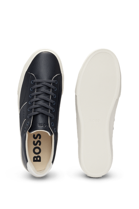 ZAPATILLAS DE PIEL SINTÉTICA CON TEXTURAS LISAS Y GRANULADAS HOMBRE