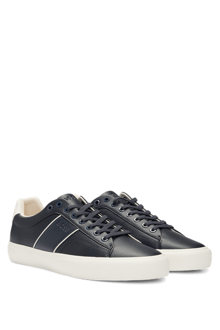 ZAPATILLAS DE PIEL SINTÉTICA CON TEXTURAS LISAS Y GRANULADAS HOMBRE