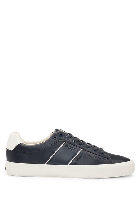ZAPATILLAS DE PIEL SINTÉTICA CON TEXTURAS LISAS Y GRANULADAS HOMBRE
