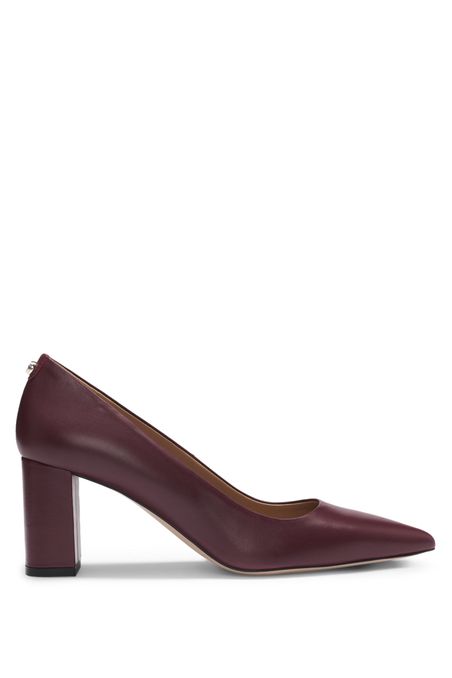 ZAPATOS DE PIEL CON TACÓN EN BLOQUE DE 7 CM Y PUNTERA AFILADA TACONES MUJER