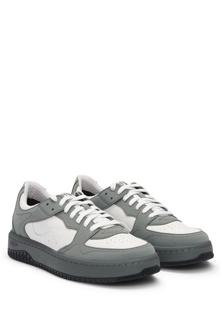 ZAPATILLAS DE MEZCLA DE MATERIALES CON EMPEINES DE EFECTO NOBUK HOMBRE