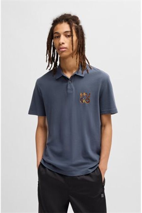 POLO PIQUÉ DE ALGODÓN REGULAR FIT CON ESTAMPADO GRÁFICO HOMBRE
