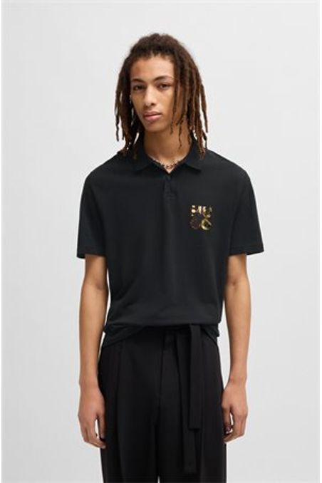 POLO PIQUÉ DE ALGODÓN REGULAR FIT CON ESTAMPADO GRÁFICO HOMBRE