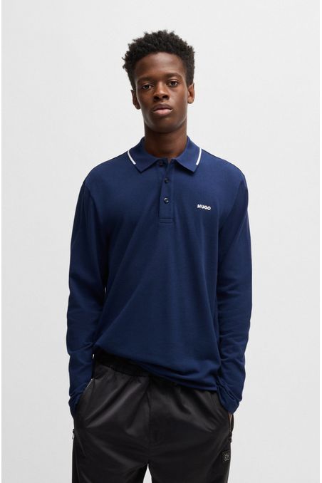 POLO PIQUÉ REGULAR FIT DE PUNTO DE ALGODÓN CON LOGO ESTAMPADO HOMBRE