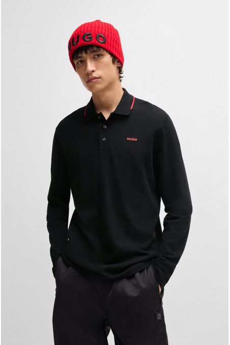 POLO PIQUÉ REGULAR FIT DE PUNTO DE ALGODÓN CON LOGO ESTAMPADO HOMBRE