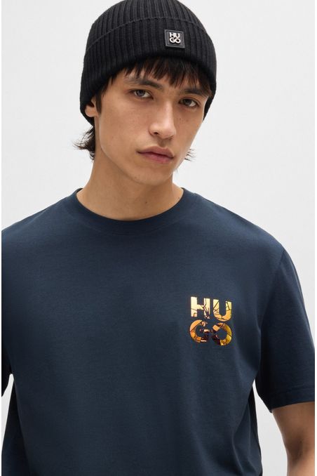 POLO REGULAR FIT DE PUNTO DE ALGODÓN CON LOGO ESTAMPADO HOMBRE