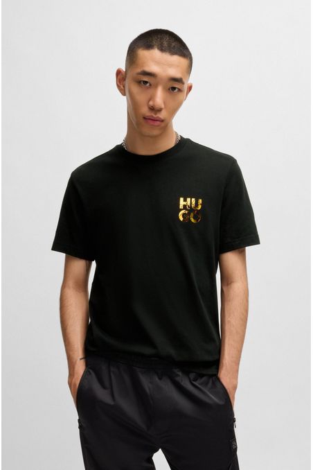 POLO REGULAR FIT DE PUNTO DE ALGODÓN CON LOGO ESTAMPADO HOMBRE