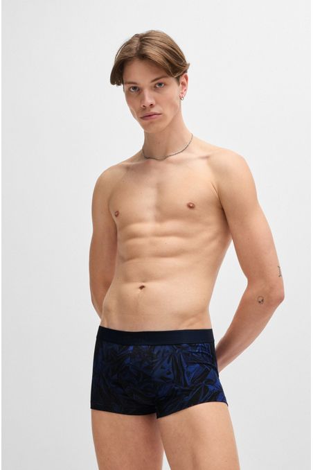 BÓXER CORTO DE ALGODÓN ELÁSTICO CON ESTAMPADO DE TEMPORADA HOMBRE