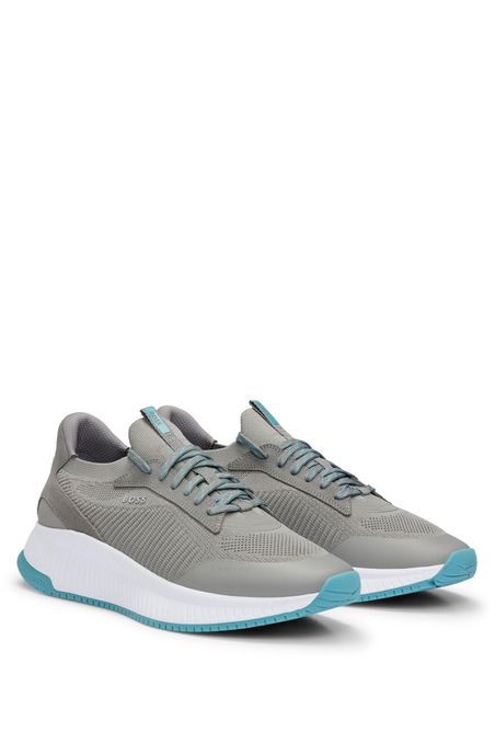 ZAPATILLAS TIPO CALCETÍN CON EMPEINE DE PUNTO Y SUELA CON DIBUJO HOMBRE