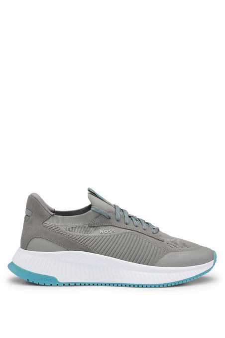 ZAPATILLAS TIPO CALCETÍN CON EMPEINE DE PUNTO Y SUELA CON DIBUJO HOMBRE