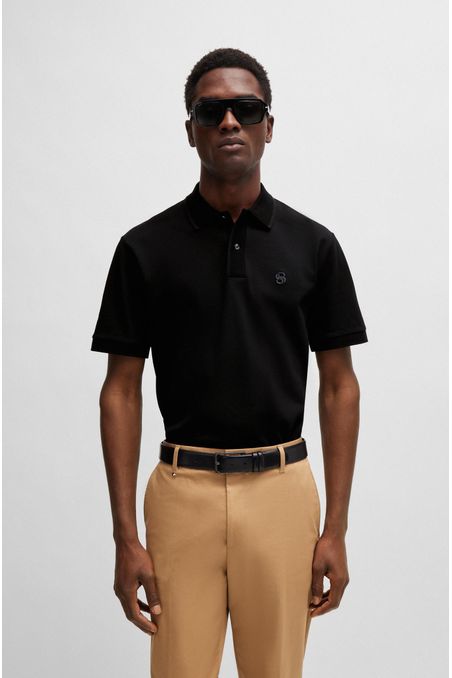 POLO PIQUÉ REGULAR FIT DE ALGODÓN CON MONOGRAMA DOBLE BORDADO HOMBRE