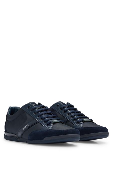 ZAPATILLAS DE MEZCLA DE MATERIALES CON PIEL SINTÉTICA HOMBRE