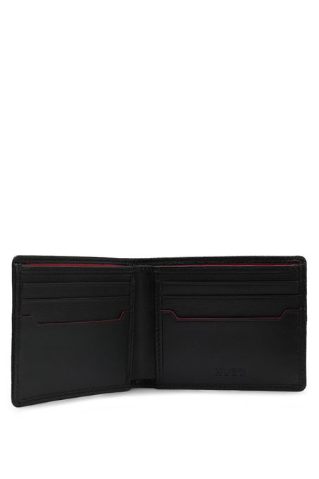 BILLETERA DE PIEL ITALIANA CON LOGO DESTACADO HOMBRE