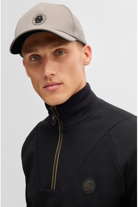 GORRA DE ALGODÓN PIQUÉ CON PARCHE DE MONOGRAMA BORDADO HOMBRE