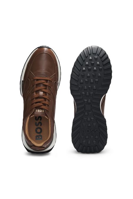 ZAPATILLA DE PIEL ITALIANA CON DISEÑO EXCLUSIVO HOMBRE