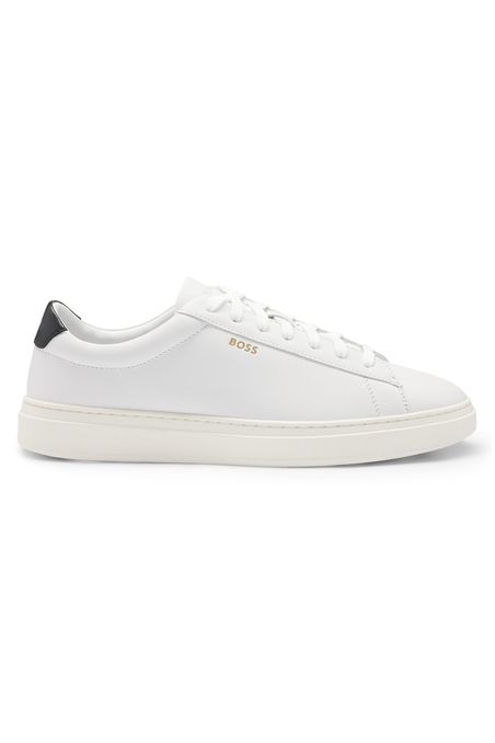 ZAPATILLA DE PIEL ITALIANA CON LOGO DESTACADO HOMBRE