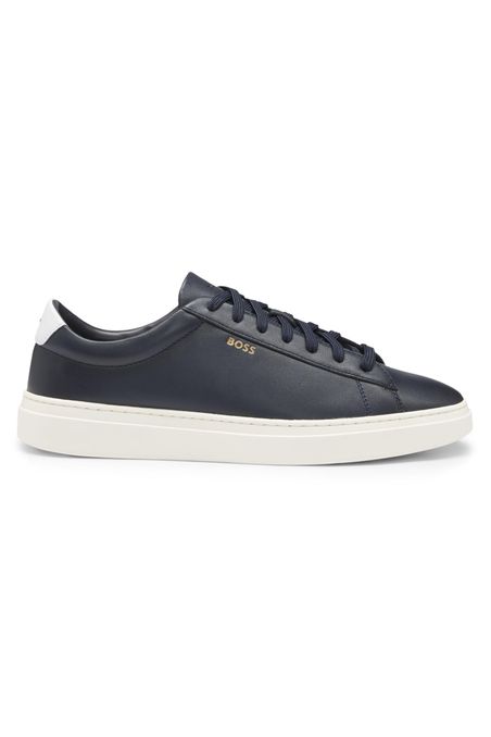 ZAPATILLA DE PIEL ITALIANA CON LOGO DESTACADO HOMBRE