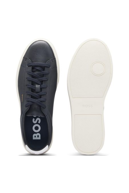 ZAPATILLA DE PIEL ITALIANA CON LOGO DESTACADO HOMBRE