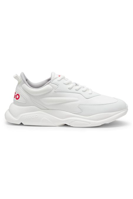ZAPATILLA DE PIEL GENUINA CON LOGO DESTACADO HOMBRE
