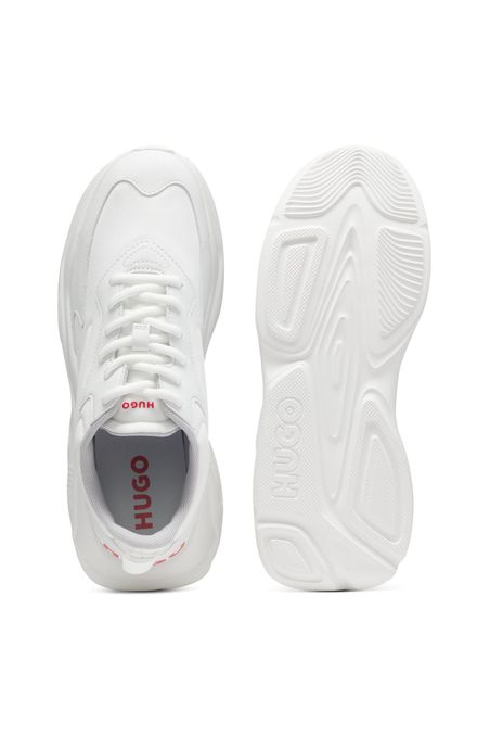 ZAPATILLA DE PIEL GENUINA CON LOGO DESTACADO HOMBRE
