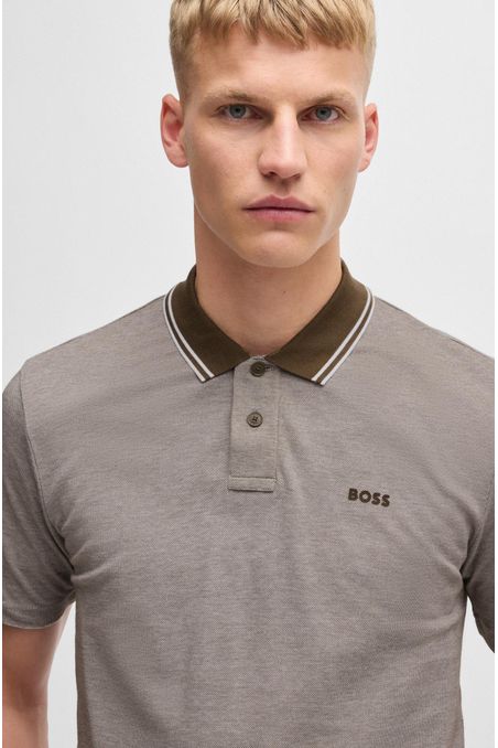 POLO DE ALGODÓN PIQUÉ CON LOGO DESTACADO HOMBRE