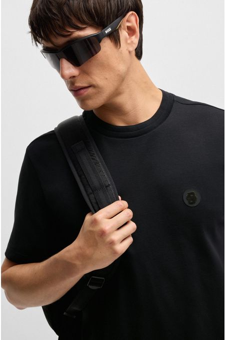 POLERA DE ALGODÓN PIQUÉ CON MONOGRAMA GRABADO HOMBRE