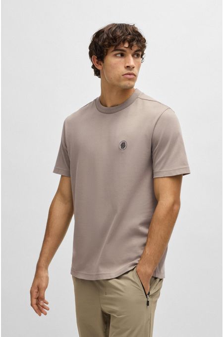 POLERA DE ALGODÓN PIQUÉ CON MONOGRAMA GRABADO HOMBRE