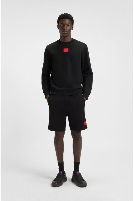 SHORTS REGULAR FIT DE ALGODÓN CON ETIQUETA CON LOGO HOMBRE