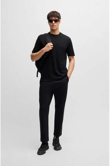 POLERA DE ALGODÓN PIQUÉ CON MONOGRAMA GRABADO HOMBRE