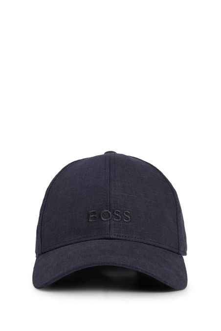 GORRA DE LINO CON LOGO BORDADO HOMBRE