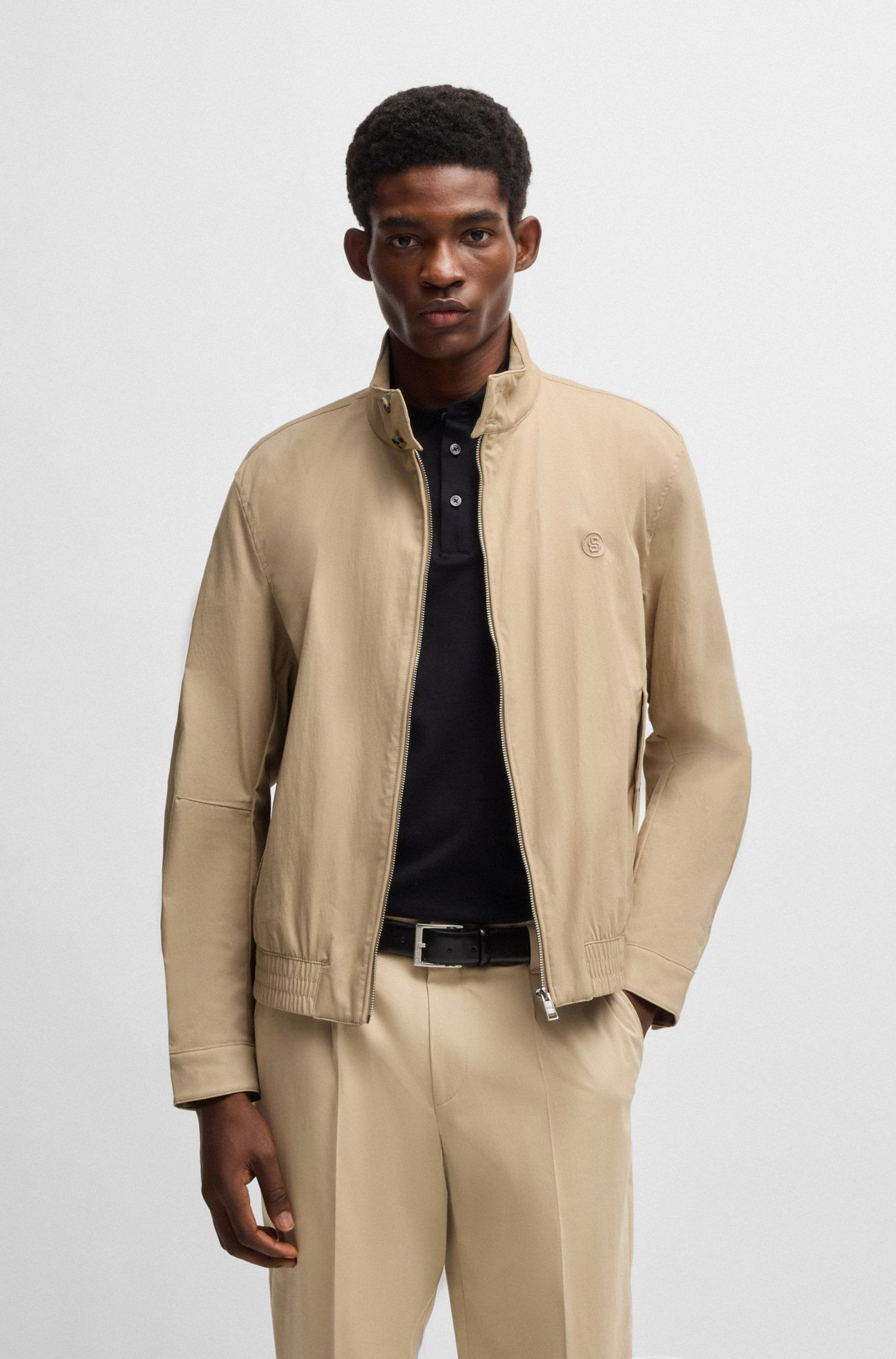 CASACA DE ALGODÓN CON MONOGRAMA DOUBLE B CHAMARRA REGULAR FIT HOMBRE