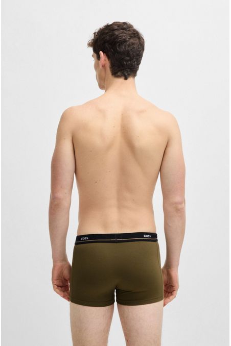 PAQUETE DE CINCO BÓXER DE ALGODÓN ELÁSTICO CON LOGO EN LA CINTURA CALZONCILLOS HOMBRE