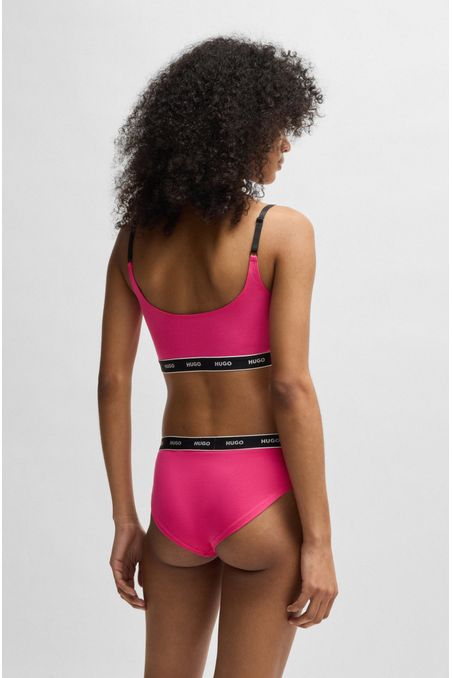 PAQUETE DE DOS BRALETTES DE ALGODÓN ELÁSTICO CON CINTA DE LOGO BRA MUJER