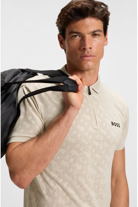 POLO ACTIVO DE SECADO RÁPIDO CON MONOGRAMA DEGRADADO EN JACQUARD POLO SLIM FIT HOMBRE