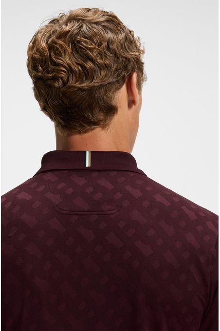 POLO ACTIVO DE SECADO RÁPIDO CON MONOGRAMA DEGRADADO EN JACQUARD POLO SLIM FIT HOMBRE