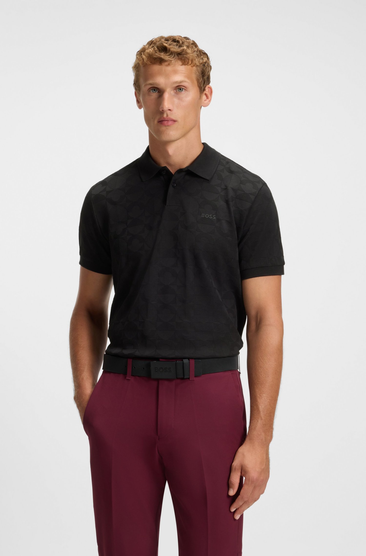 POLO DE ALGODÓN CON JACQUARD CIRCULAR POLO RELAXED FIT HOMBRE