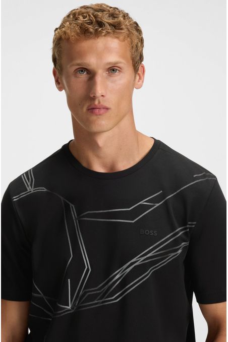 POLO DE ALGODÓN ELÁSTICO CON ESTAMPADO DEGRADADO PLAYERA REGULAR FIT HOMBRE