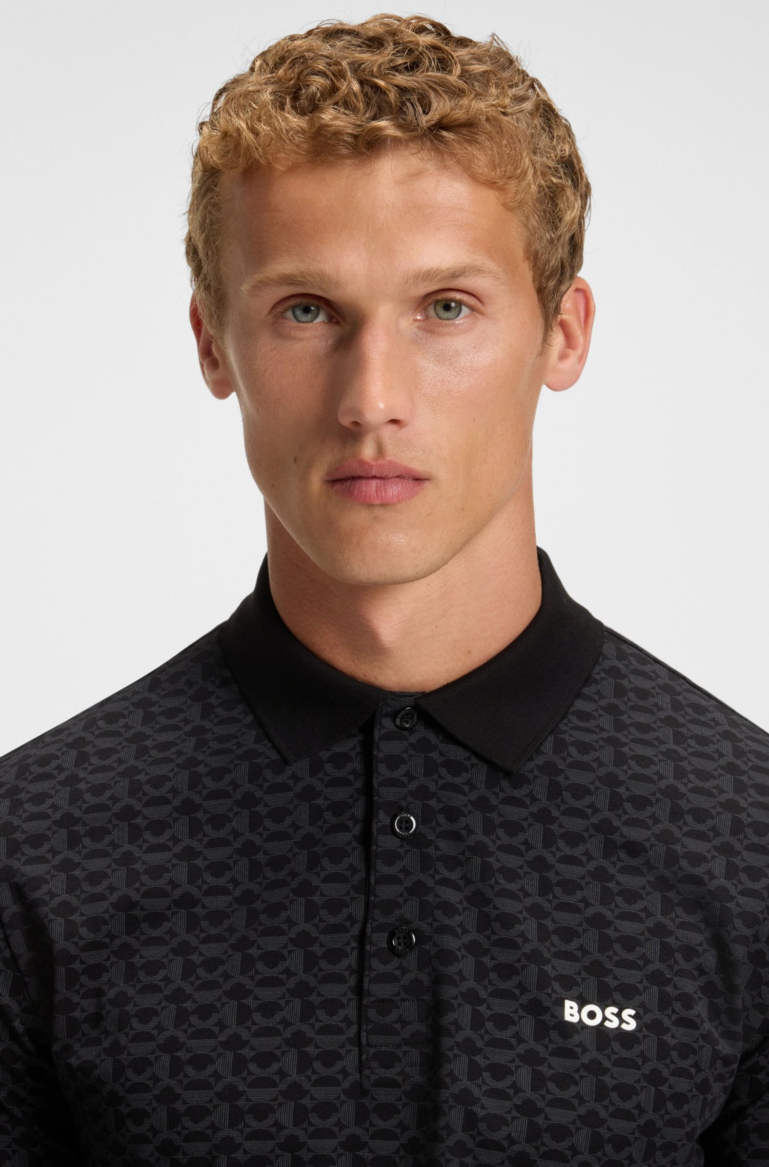 POLO PADDY DE ALGODÓN ELÁSTICO CON ESTAMPADO POLO REGULAR FIT HOMBRE