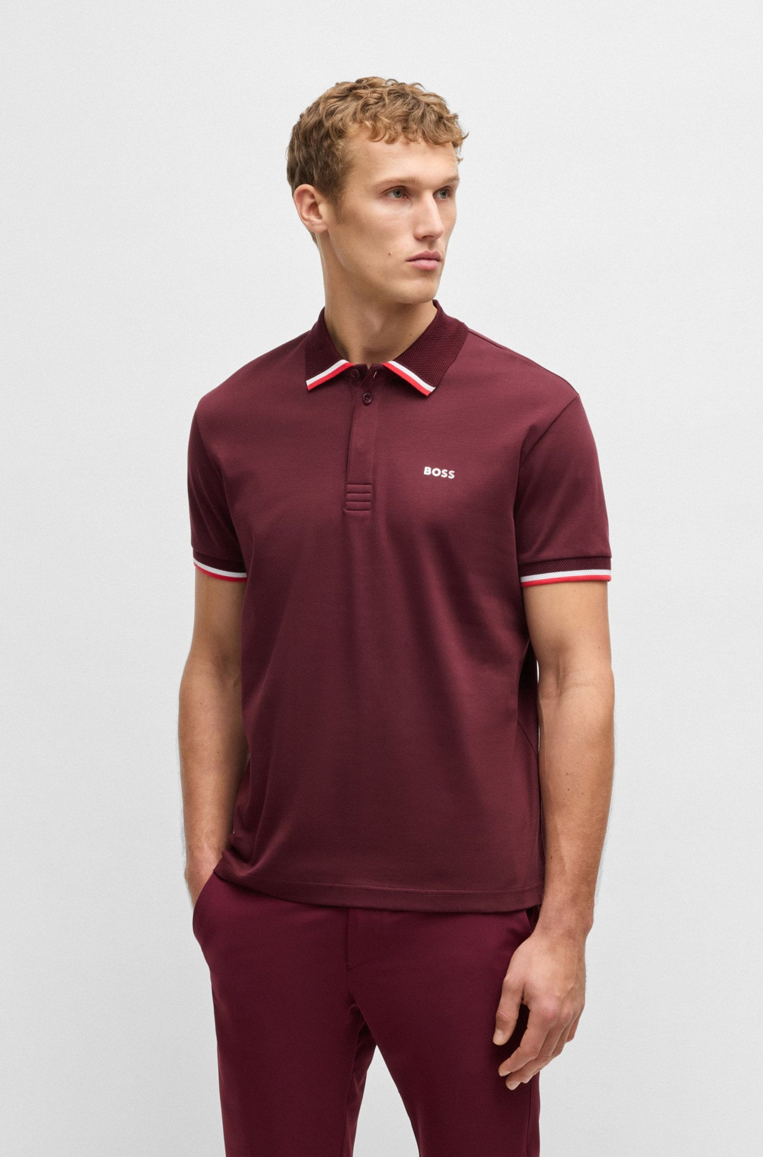 POLO PADDY TEJIDO DE ALGODÓN CON DETALLES A RAYAS POLO REGULAR FIT HOMBRE