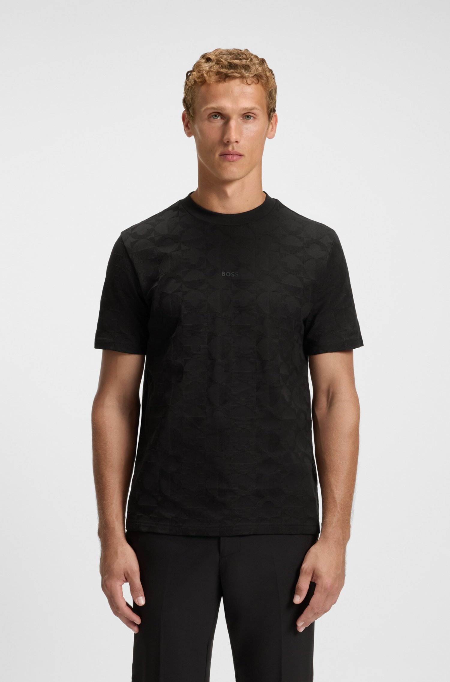 POLO RELAXED FIT EN JACQUARD CIRCULAR DE ALGODÓN PLAYERA RELAXED FIT HOMBRE