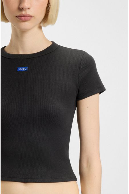 POLO SLIM FIT DE ALGODÓN ELÁSTICO CON INSIGNIA DE LOGO PLAYERA SLIM FIT MUJER