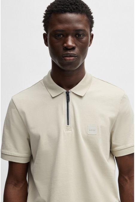 POLO SLIM FIT DE PIQUÉ DE ALGODÓN ELÁSTICO CON CUELLO CON CREMALLERA POLO SLIM FIT HOMBRE