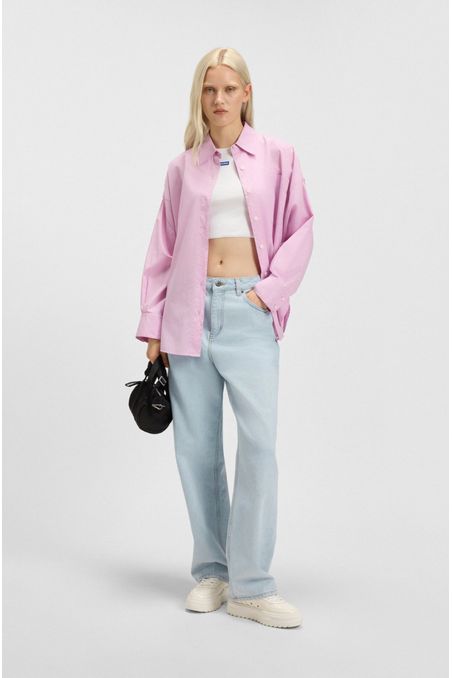 JEANS RELAXED FIT EN DENIM AZUL JEANS RELAXED FIT MUJER