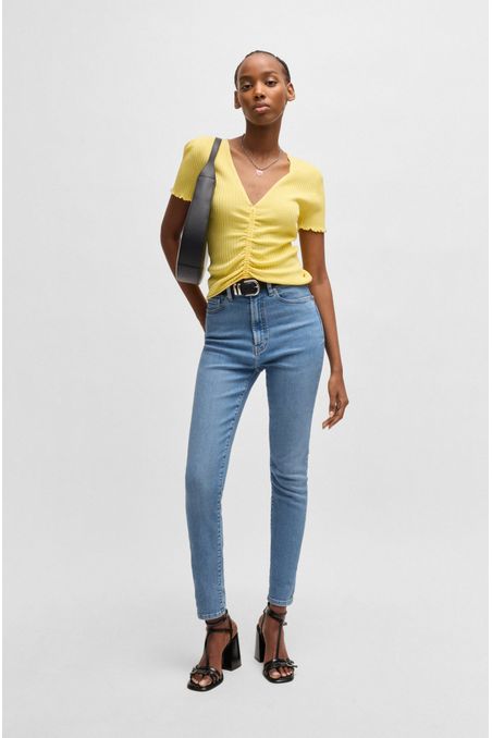 JEANS SKINNY FIT DE TEJIDO DENIM SUPERELÁSTICO AZUL JEANS SKINNY FIT MUJER