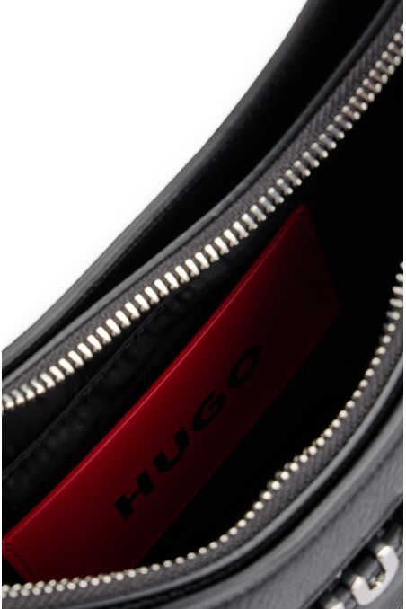 BOLSO HOBO DE PIEL SINTÉTICA CON LETRAS DE LOGO METÁLICAS BOLSO MUJER